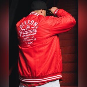 DIXXON FLANNEL Red Varsity Jacket LARGE Brand New SEALED